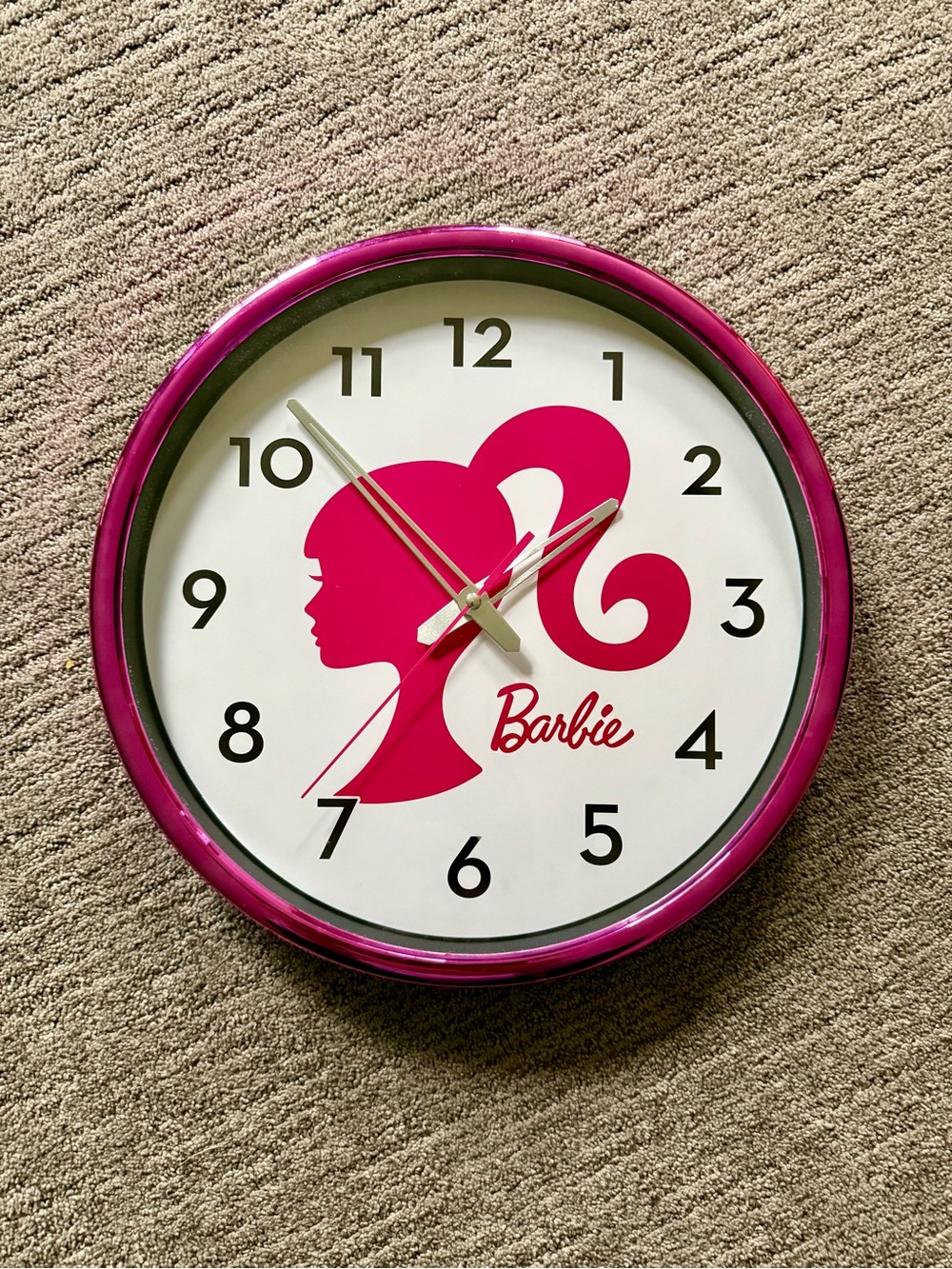 Barbie Pink Silhouette Wall Clock - Decorative Home Wall Decor 14”
